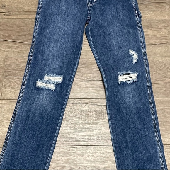 DICKIES Girls Relaxed Carpenter Jeans Straight Leg Distressed Sz 14 NWT - Picture 4 of 10